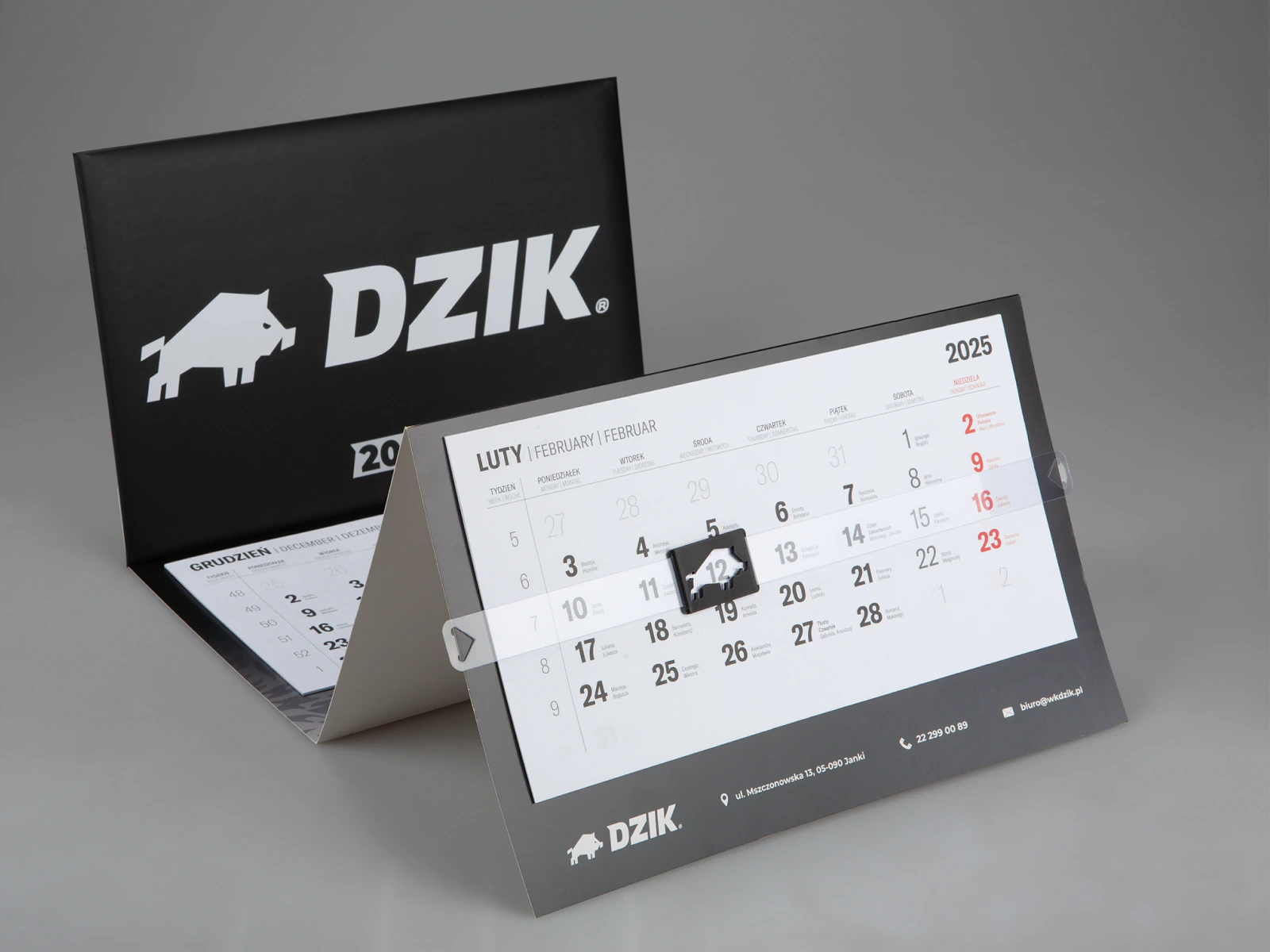 Personalizowane okienko do kalendarza ściennego - wariant 2